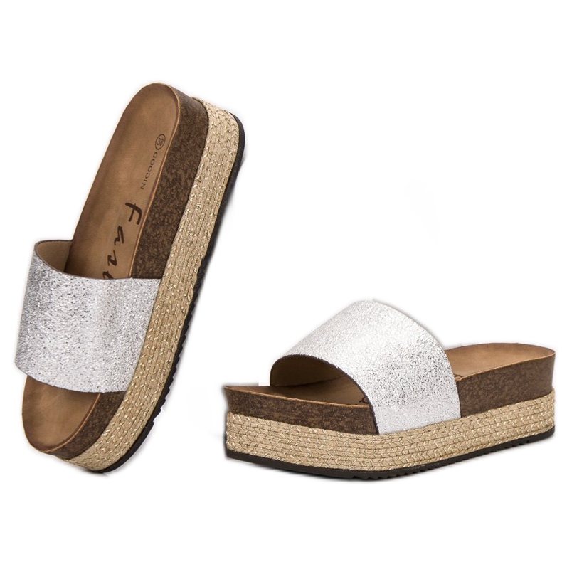 Goodin Pantoufles Sur La Plateforme gris 1