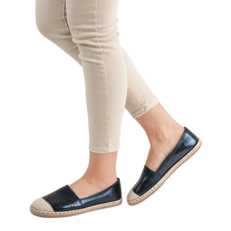 New Tlck Espadrilles à paillettes bleu marine 1