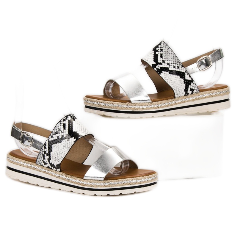 SHELOVET Sandales confortables gris multicolore 2