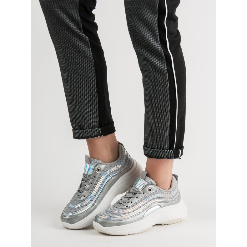 SHELOVET Baskets sur la plate-forme gris 2 SHELOVET Baskets sur la plate-forme gris 2