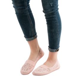 SHELOVET Ballerines en dentelle rose 1