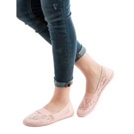 SHELOVET Ballerines en dentelle rose 2