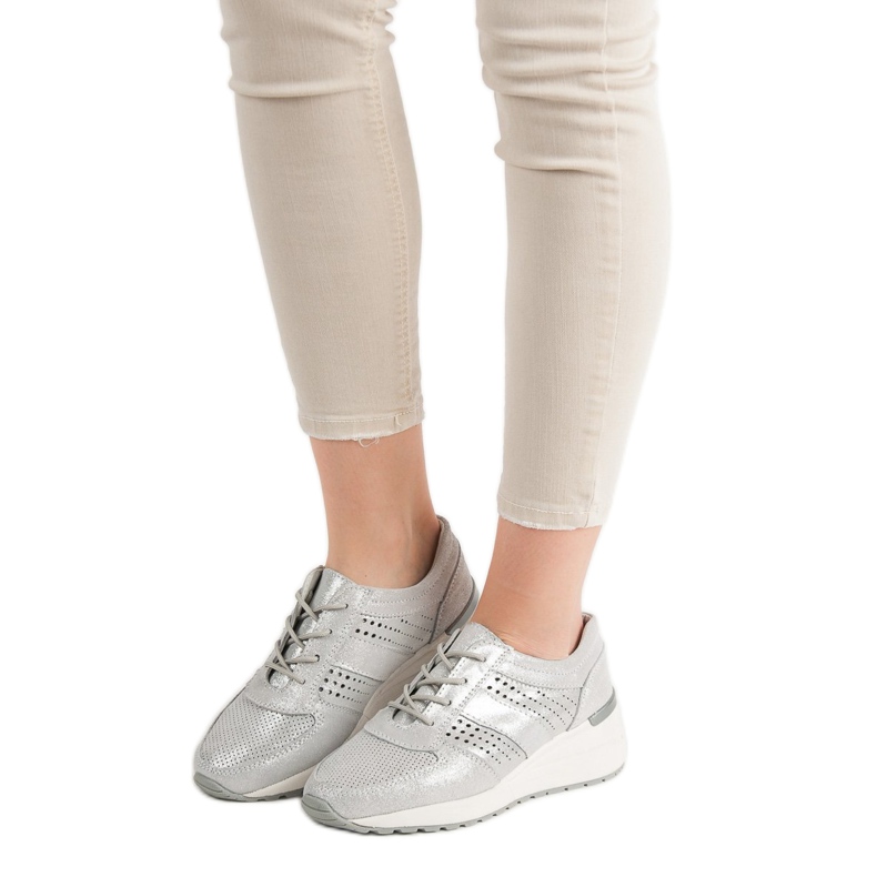 Chaussures en cuir VINCEZA gris 2