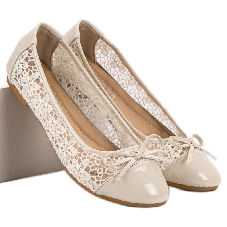 Diamantique Ballerines à la mode brun 1