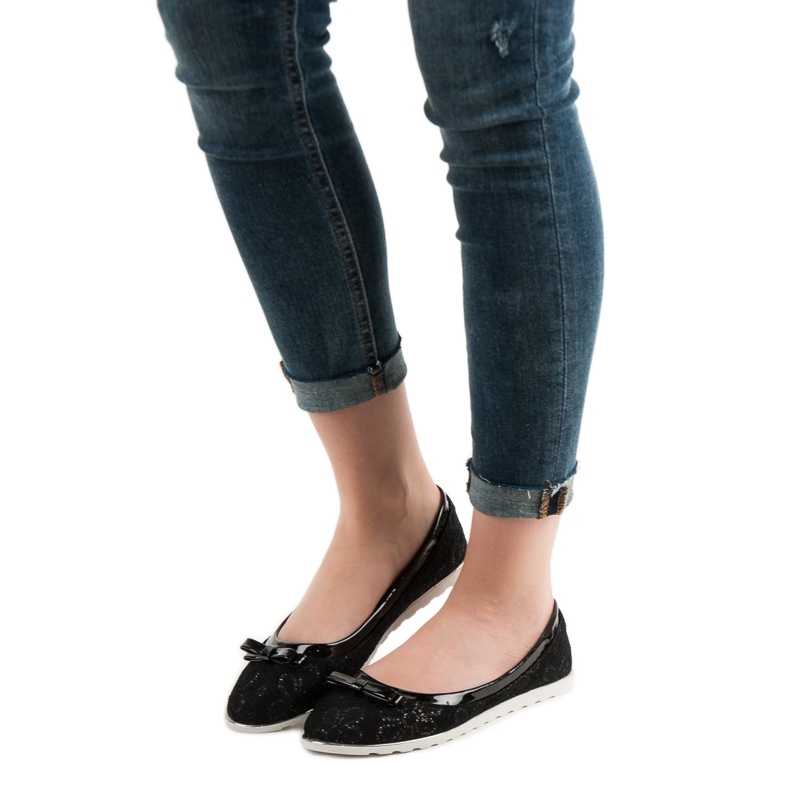 SHELOVET Ballerine Avec Dentelle noir 1