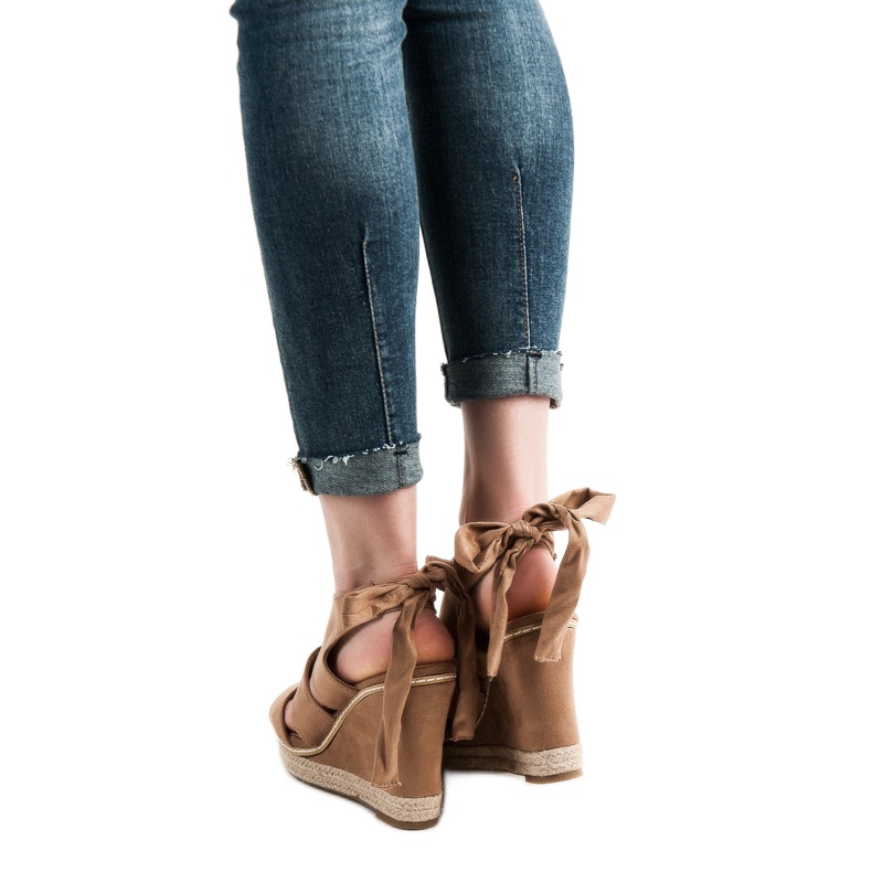 Anesia Paris Sandales compensées brun 1