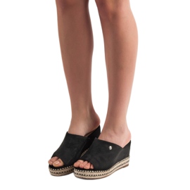 Best Shoes Sandales compensées noir 1