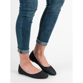 SHELOVET Ballerines En Dentelle À Paillettes noir 1