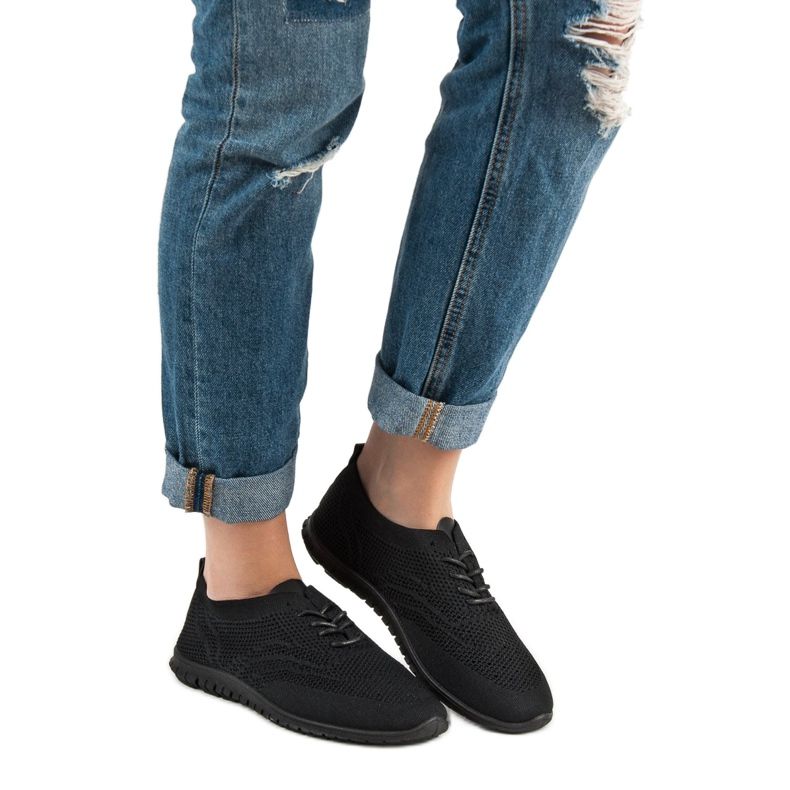 SHELOVET Chaussures à lacets textiles noir 1