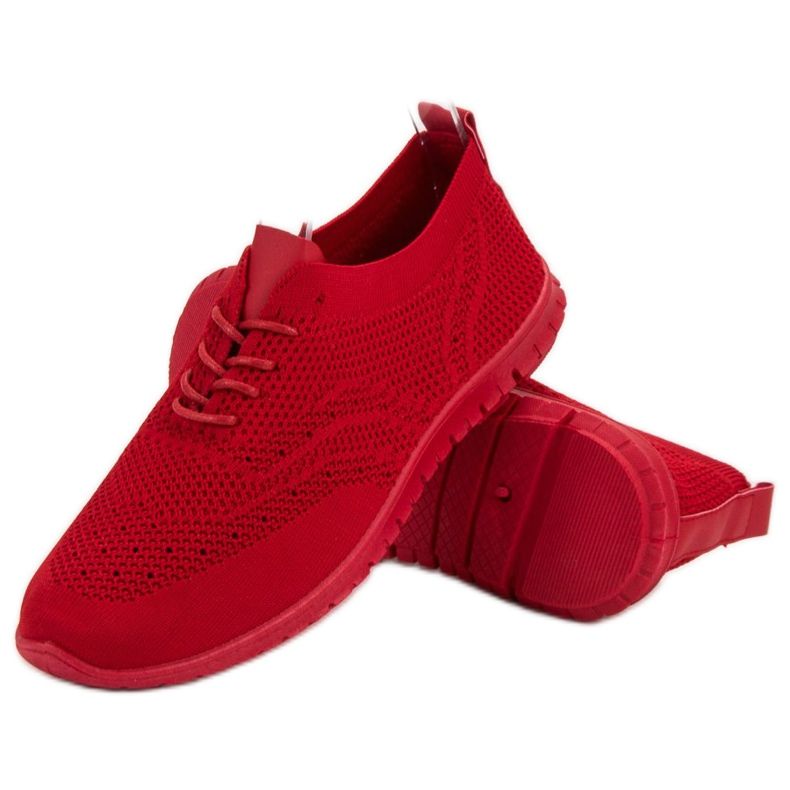 SHELOVET Chaussures à lacets textiles rouge 1