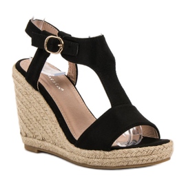 Anesia Paris Sandales compensées à la mode le noir 1