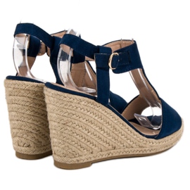 Anesia Paris Sandales compensées à la mode bleu 1
