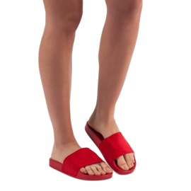 SHELOVET Pantoufles de sport en daim rouge 1