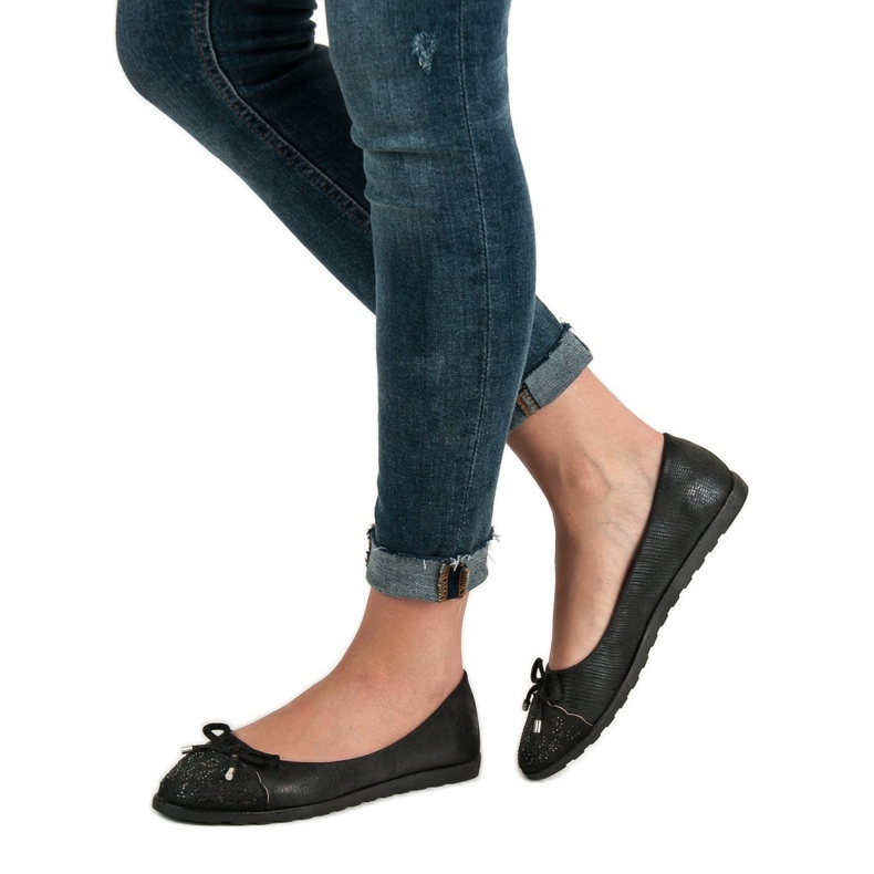 SHELOVET Ballerines décontractées le noir 1