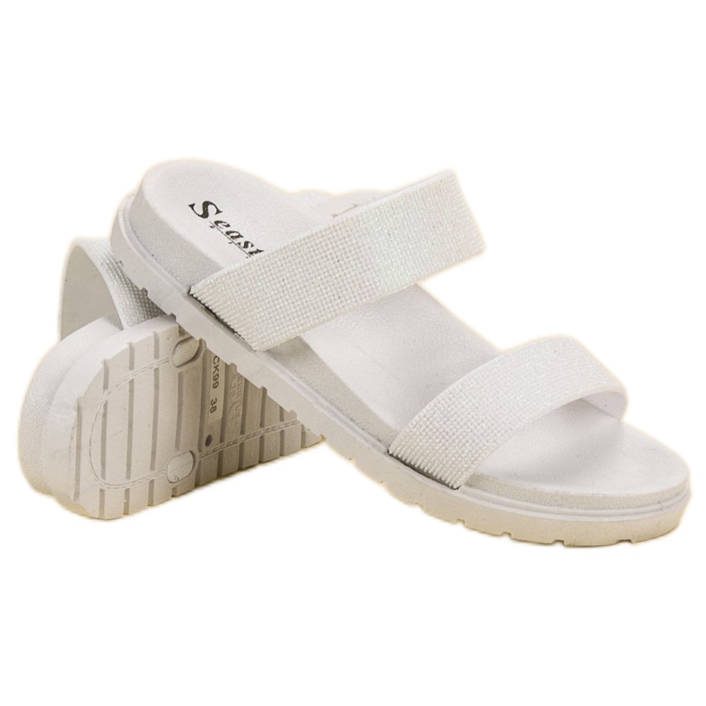 Seastar Pantoufles Brillantes blanc 2
