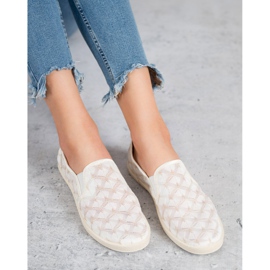 Slipons VICES en dentelle blanche 2