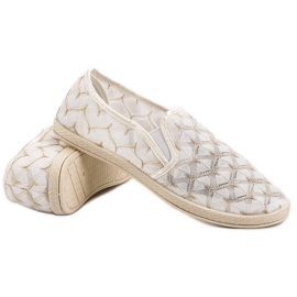 Slipons VICES en dentelle blanche 1