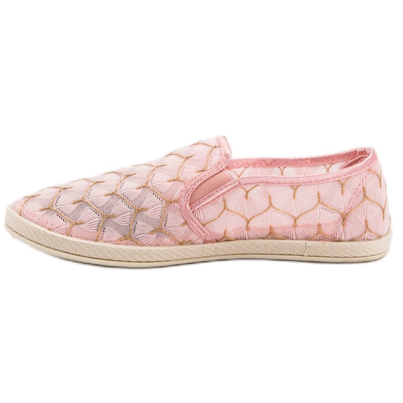Slipons VICES en dentelle rose 1