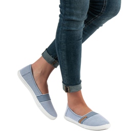 Slipony confortable VICES blanche bleu 1
