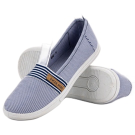 Slipony confortable VICES blanche bleu 4