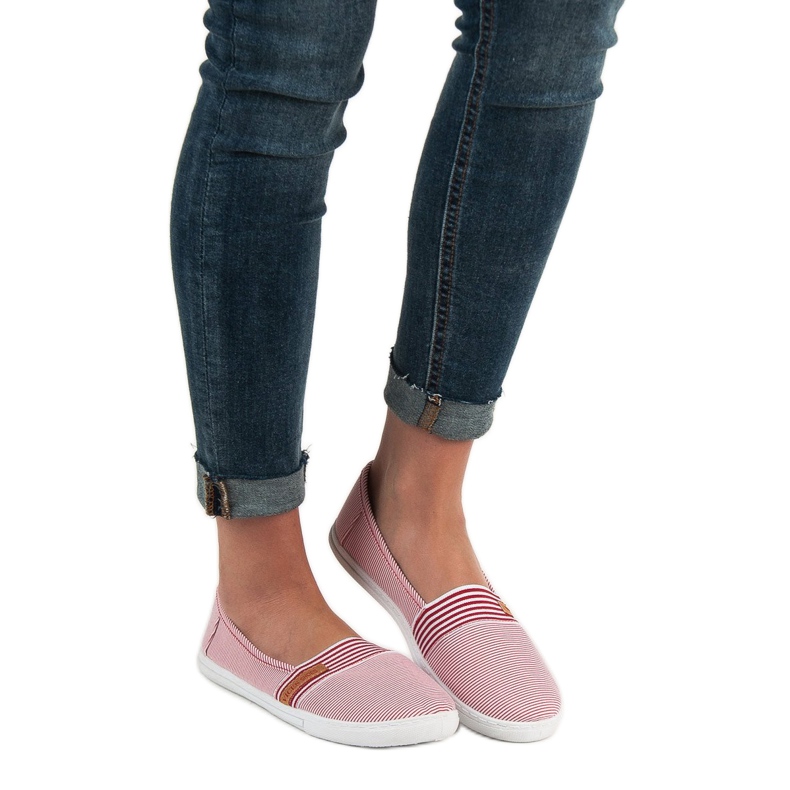 Slipony confortable VICES blanche rouge 1