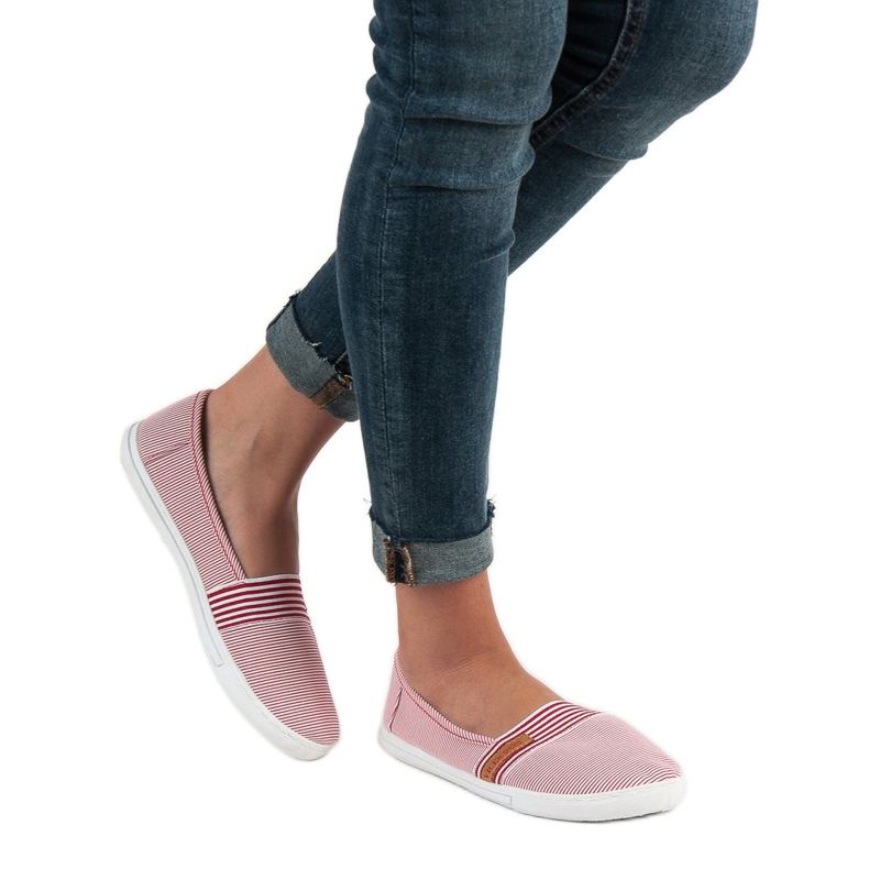 Slipony confortable VICES blanche rouge 2