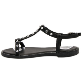 Groto Gogo Sandales Avec Strass le noir 2
