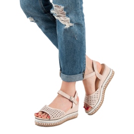 Groto Gogo Sandales en daim avec zircone cubique brun 5