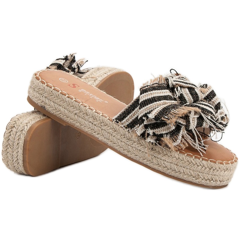 Seastar Pantoufles Rayées brun 1