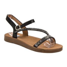 Camo Sandales Avec Cubic Zirconia le noir 2
