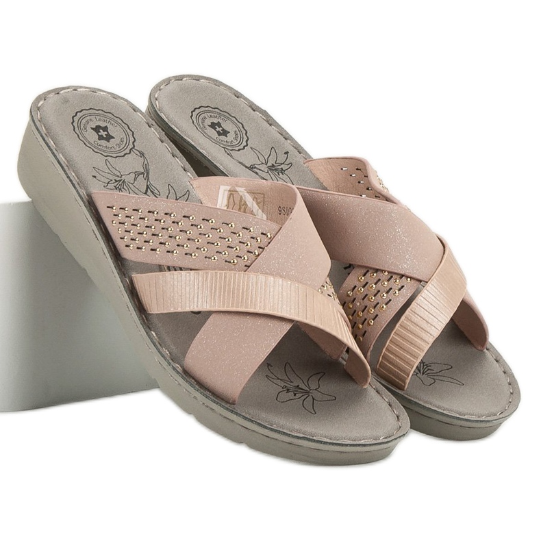 Evento Pantoufles Poudrées Confortables rose 2