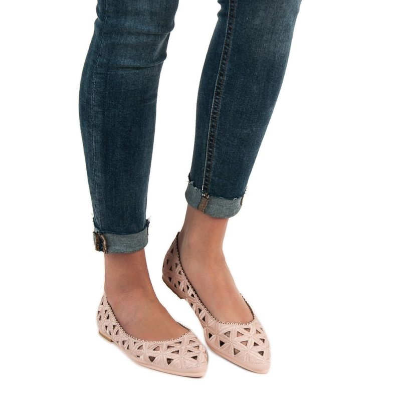 Ballerines VICES ajourées rose 2