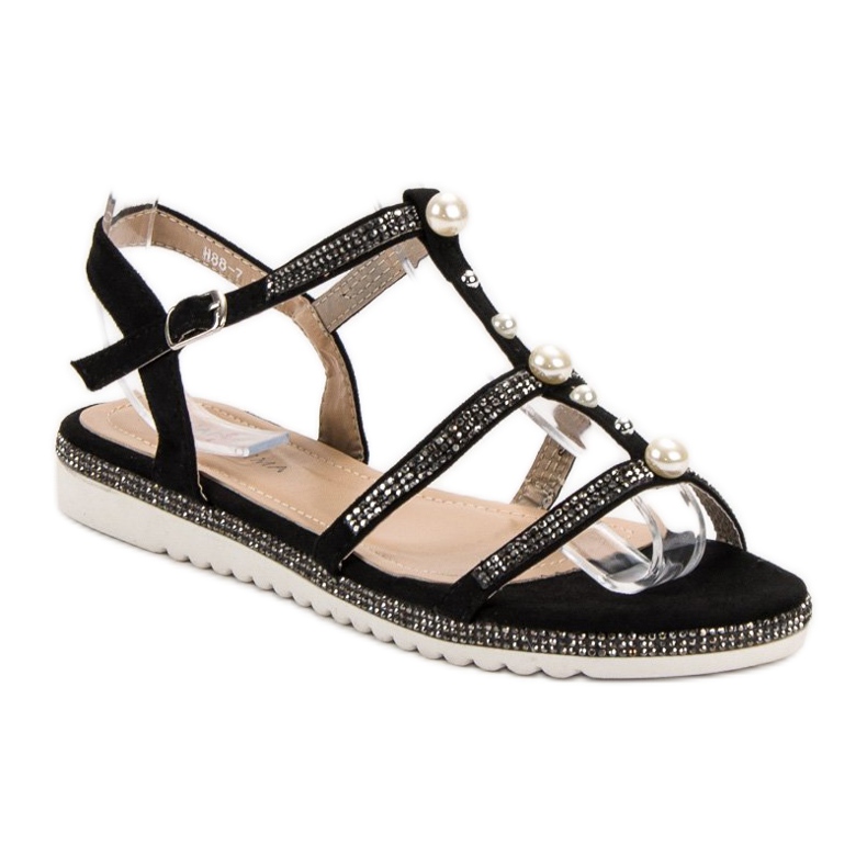 GUAPISSIMA Sandales Avec Perles le noir 1 GUAPISSIMA Sandales Avec Perles le noir 1