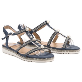 GUAPISSIMA Sandales Avec Perles bleu 1