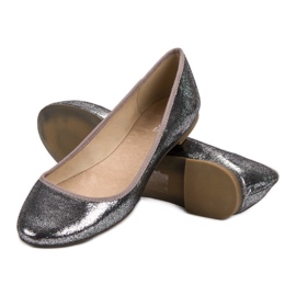 SHELOVET Ballerines en argent gris 1 SHELOVET Ballerines en argent gris 1