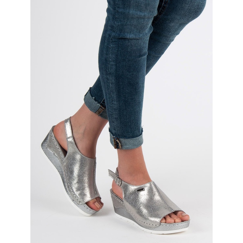 Filippo Sandales en cuir gris 2