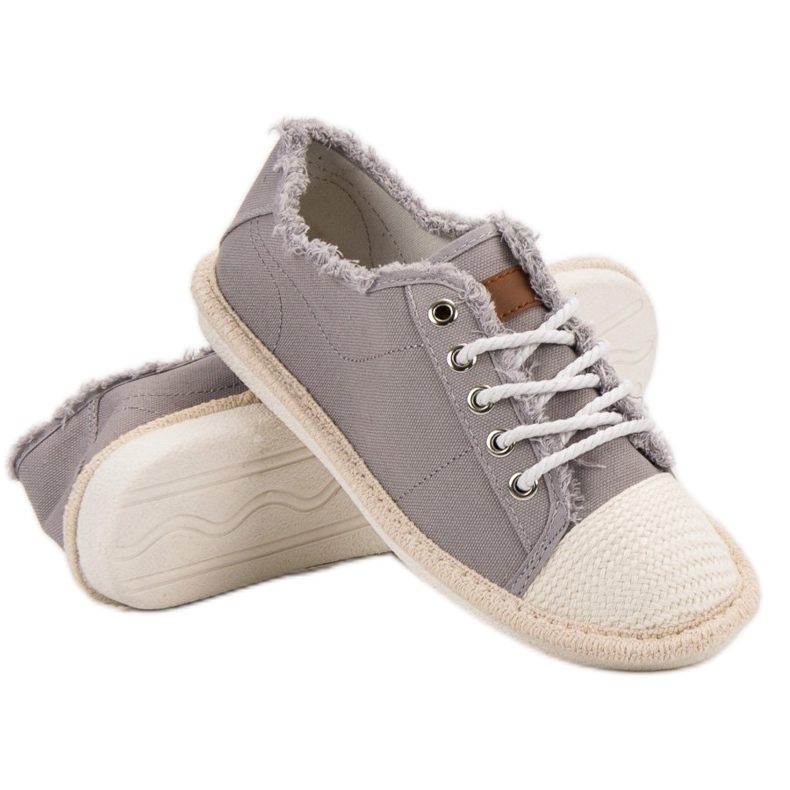 SHELOVET Espadrilles à lacets jaune 1