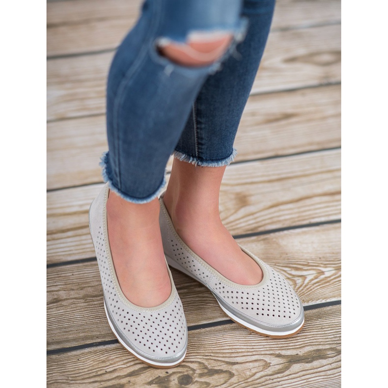 Filippo Ballerines en cuir gris 2 Filippo Ballerines en cuir gris 2