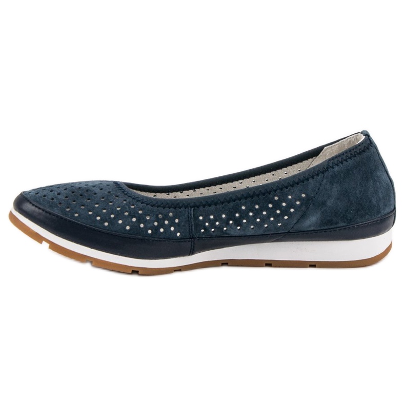 Filippo Ballerines en cuir bleu 1
