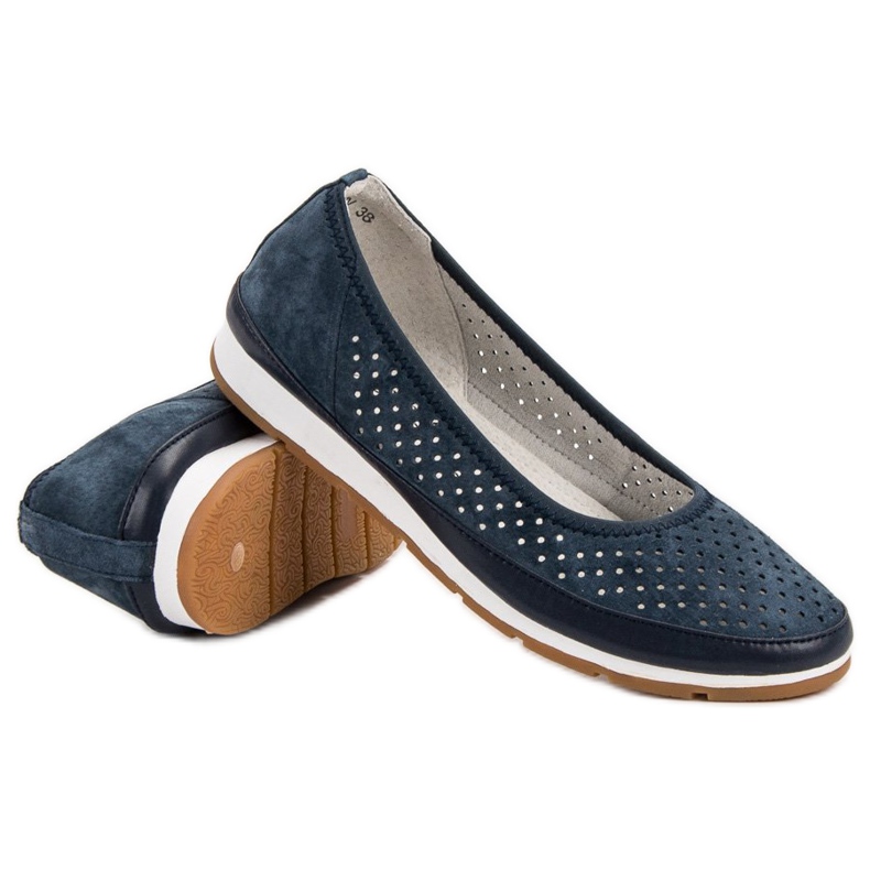 Filippo Ballerines en cuir bleu 2