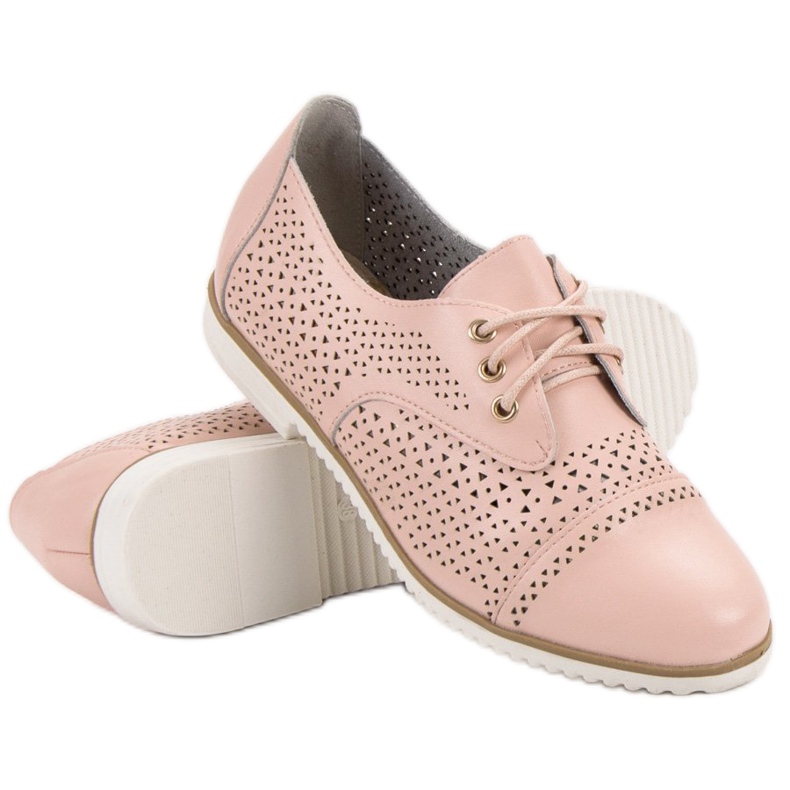 Mazaro Chaussures ajourées en cuir rose 2