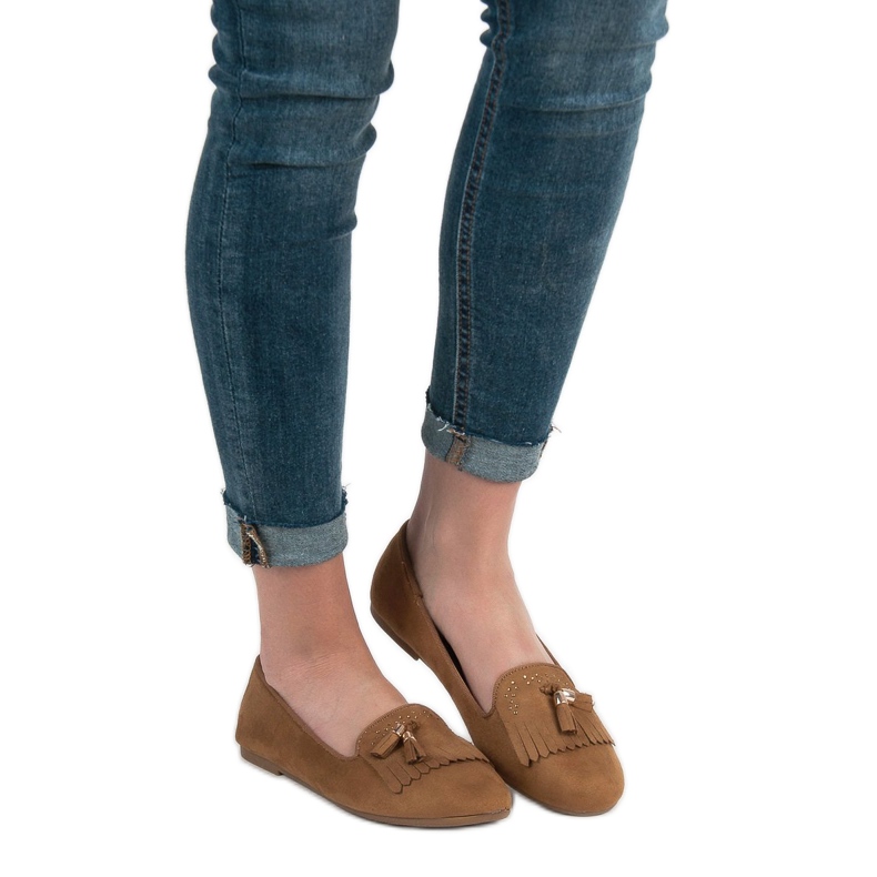 SHELOVET Mocassins à franges brun 1