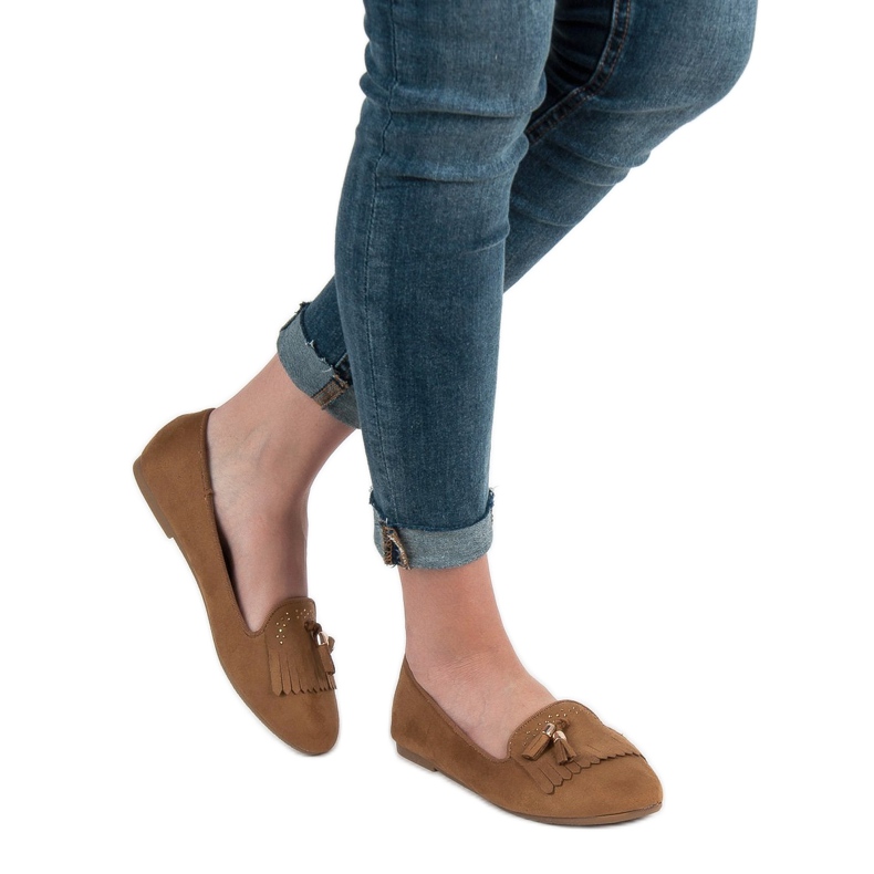SHELOVET Mocassins à franges brun 2