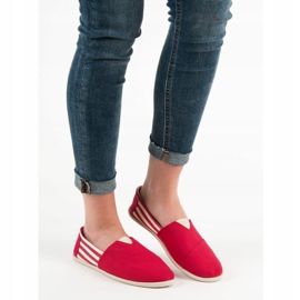 SHELOVET Baskets à enfiler confortables rouge 2