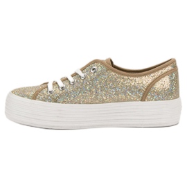 SHELOVET Baskets à paillettes jaune 4