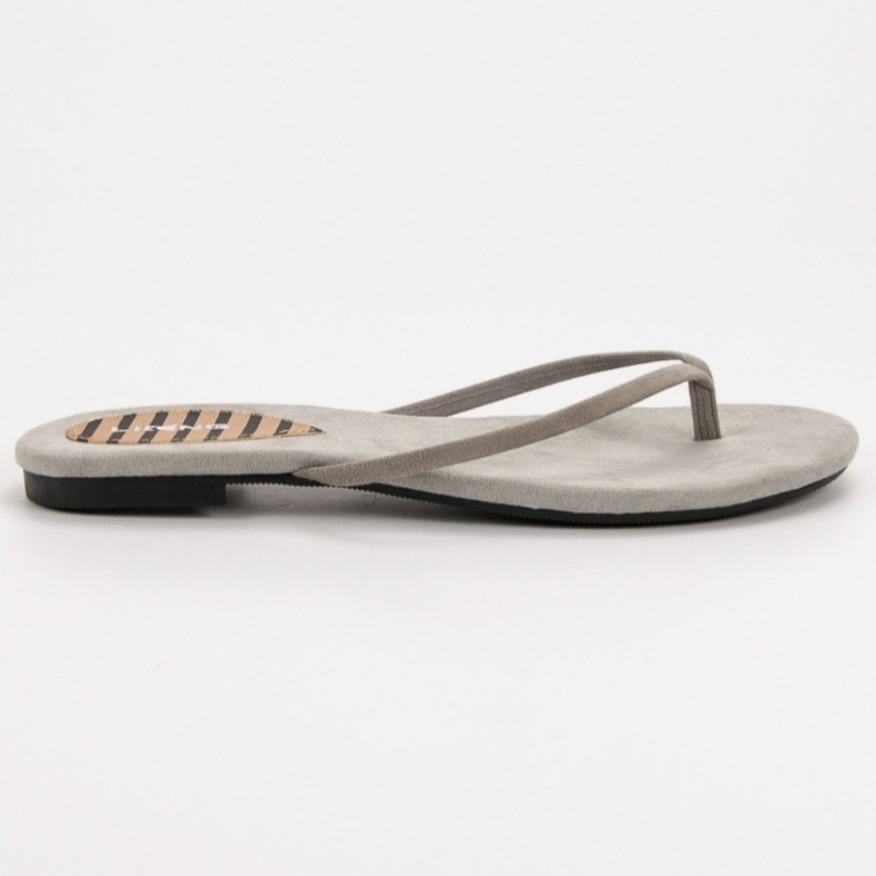 SHELOVET Des tongs classiques gris 1