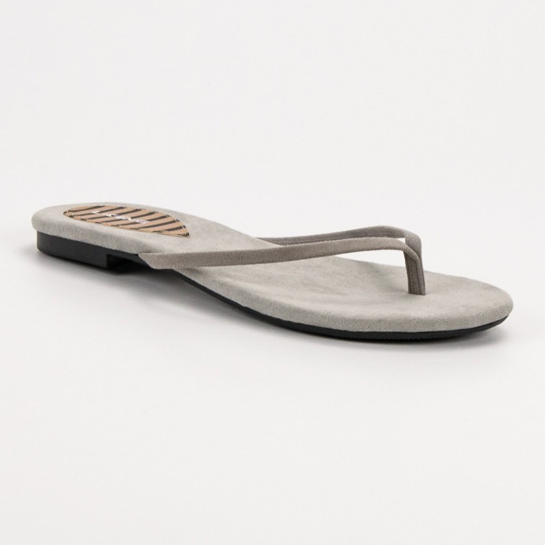 SHELOVET Des tongs classiques gris 2