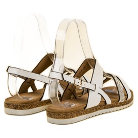 SHELOVET Sandales Avec Cubic Zirconia blanche 1