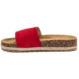 Bestelle Pantoufles classiques en daim rouge 1