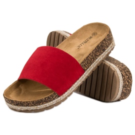Bestelle Pantoufles classiques en daim rouge 2